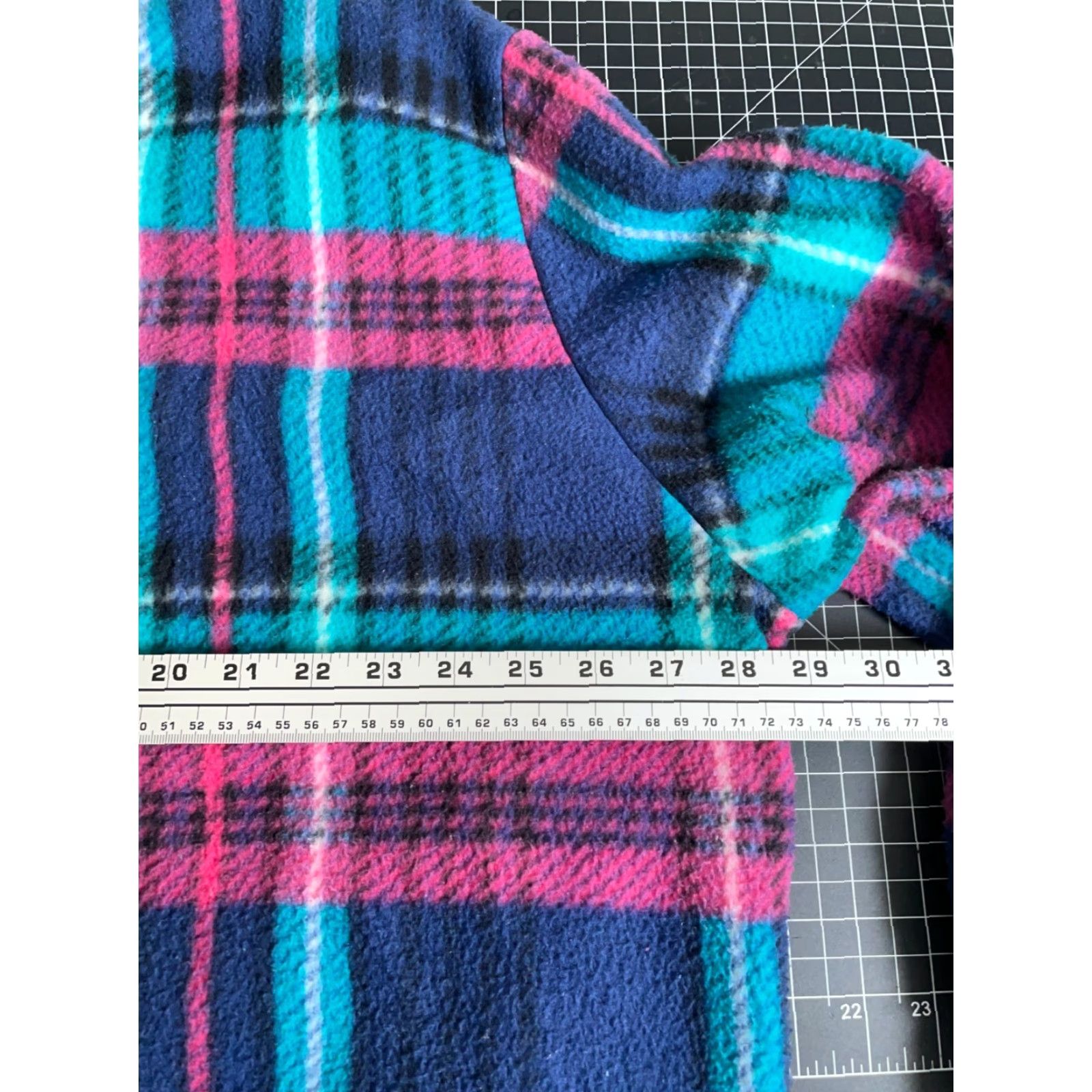 Pinko VINTAGE Cabin Creek 90s Fleece Zip Up Shirt Jacket Women 2X Pink Green Plaid Full Zip Grunge Size XXL / US 16-18 / IT 52-54 - 5 Thumbnail