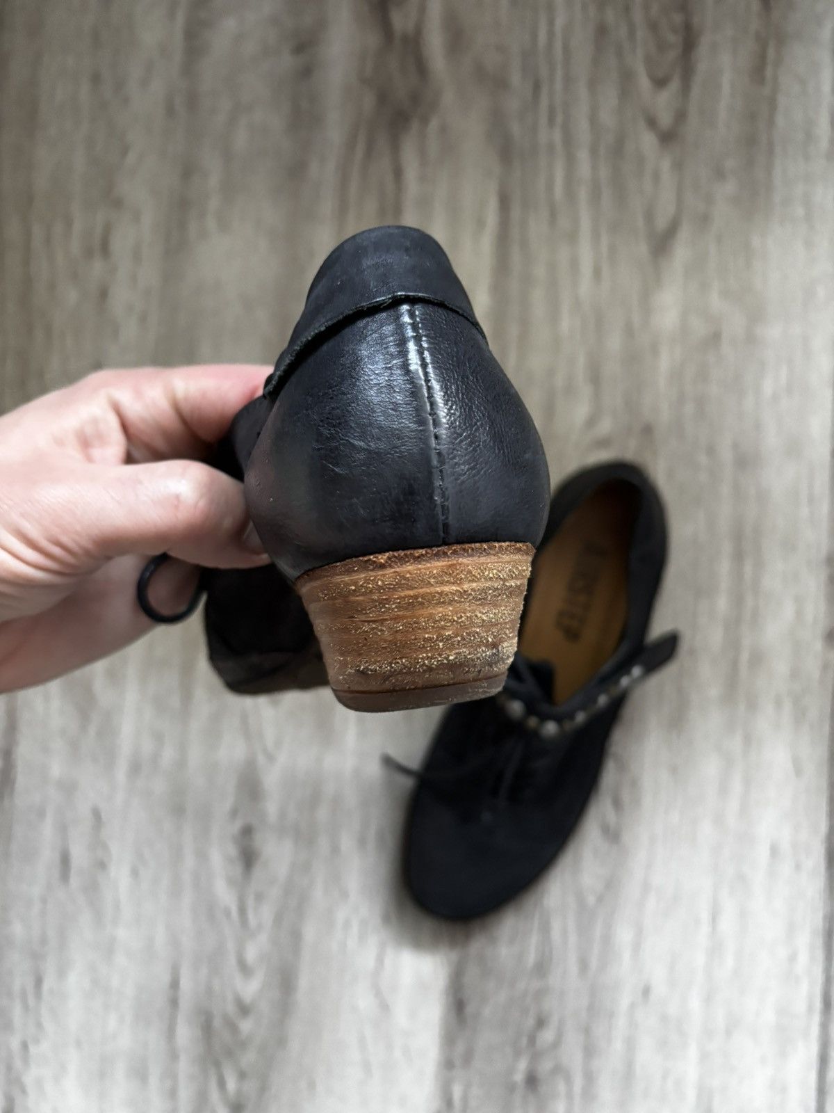 A.S.98 A.S. 98 (AirStep) Leather Studded Low-Heel Shoes – Black Size US 6.5 / IT 36.5 - 16 Thumbnail