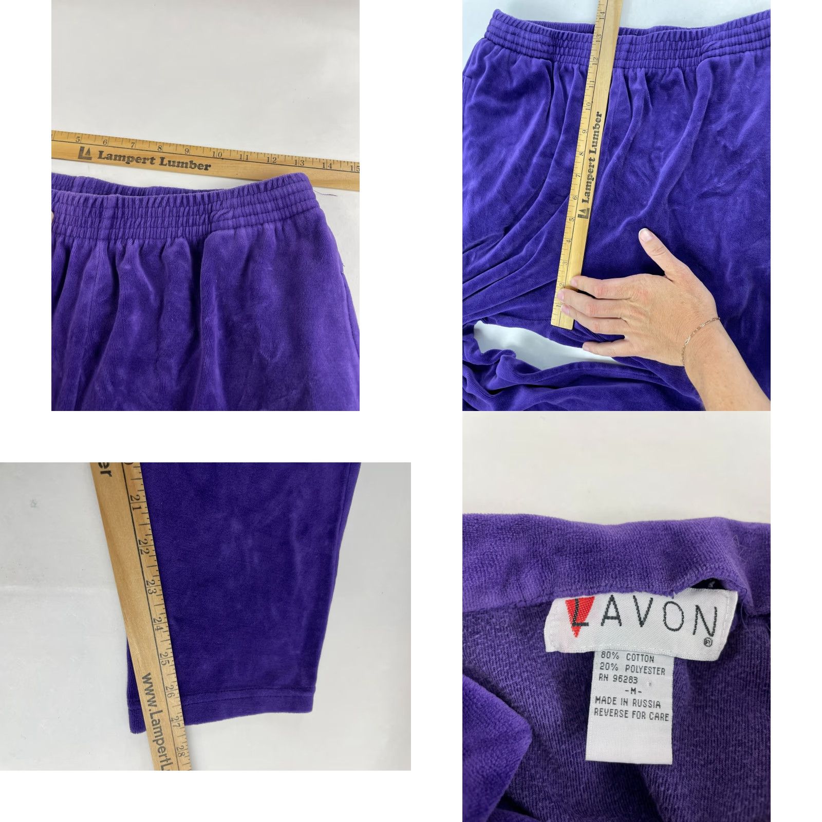 Vintage LAVON 2 Pc Loungewear Women's Size Medium Purple Terry Cloth Long Sleeve & Pants Pajama Set Womens Size M / US 6-8 / IT 42-44 - 8 Thumbnail