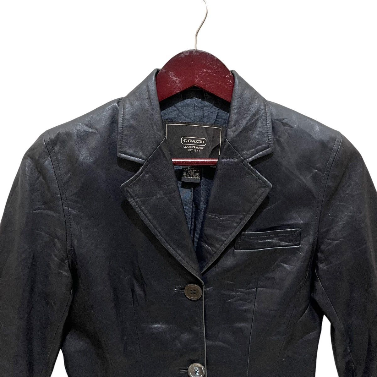 Coach COACH Leatherware Genuine Leather Button Jacket Size S / US 4 / IT 40 - 2 Thumbnail
