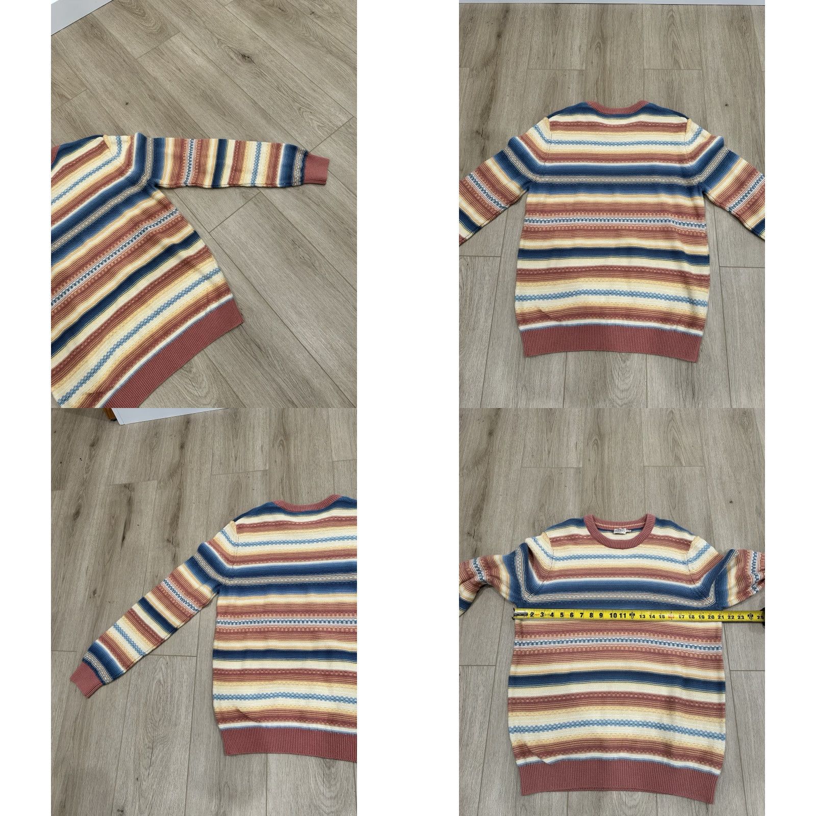 Faherty Faherty Stripe Crewneck Sweater Red Basin Ombré Men’s L Unisex Cotton - Cashmere Pullover Knit Long Sleeve Size US L / EU 52-54 / 3 - 8 Thumbnail