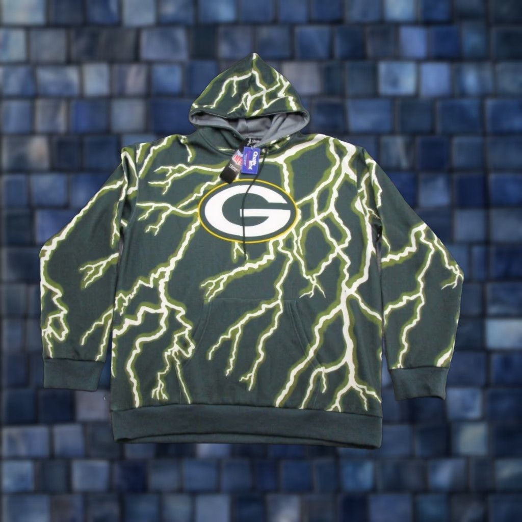 Chalk Line Chalk Line NFL Green Bay Packers Hoodie Sweatshirt Mens 4XL Green Pullover Long Sleeve Sports New Size US XXL / EU 58 / 5 - 1 Thumbnail