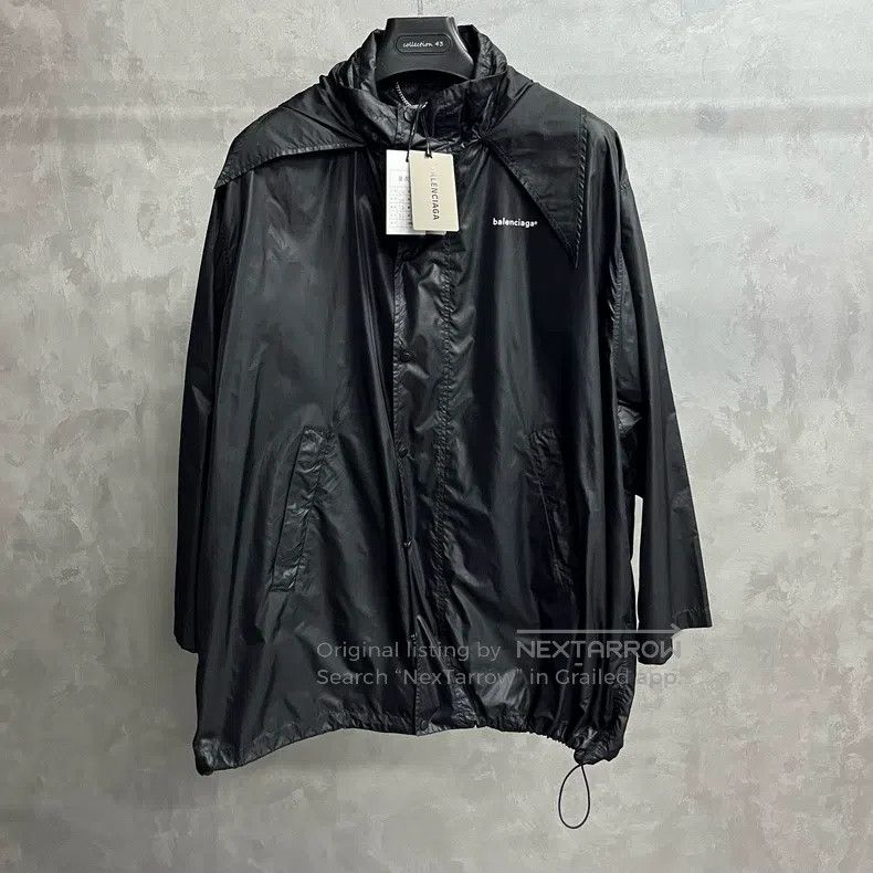 Balenciaga Black letter print single-breasted long-sleeve