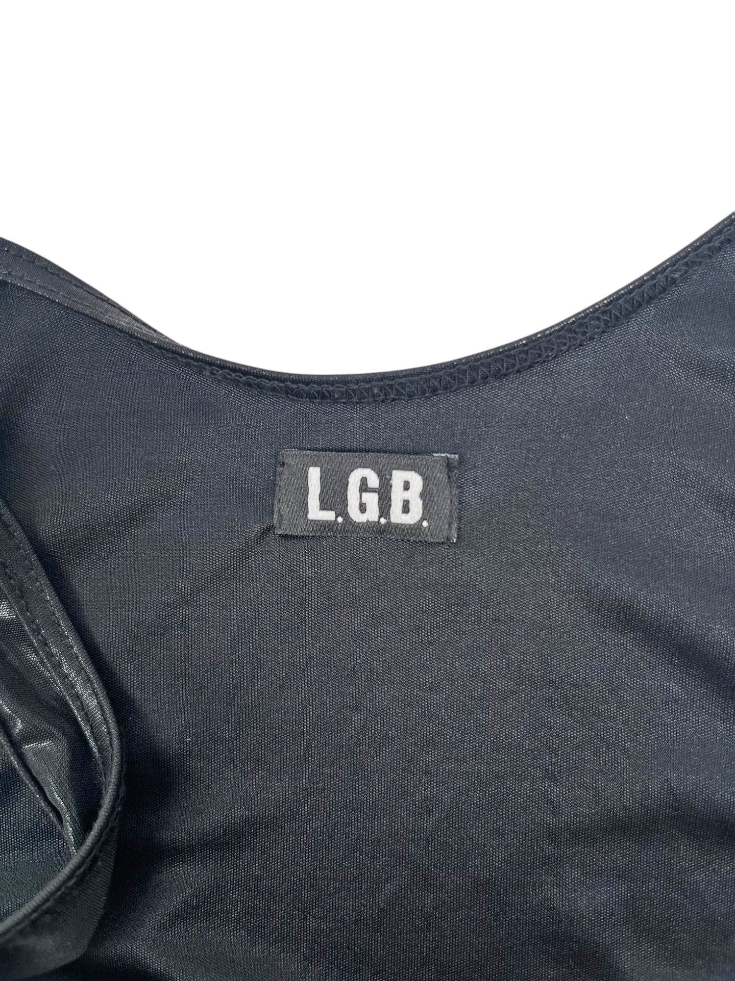 Le Grande Bleu (L.G.B.) Satin Black Tank Top Size S / US 4 / IT 40 - 7 Thumbnail