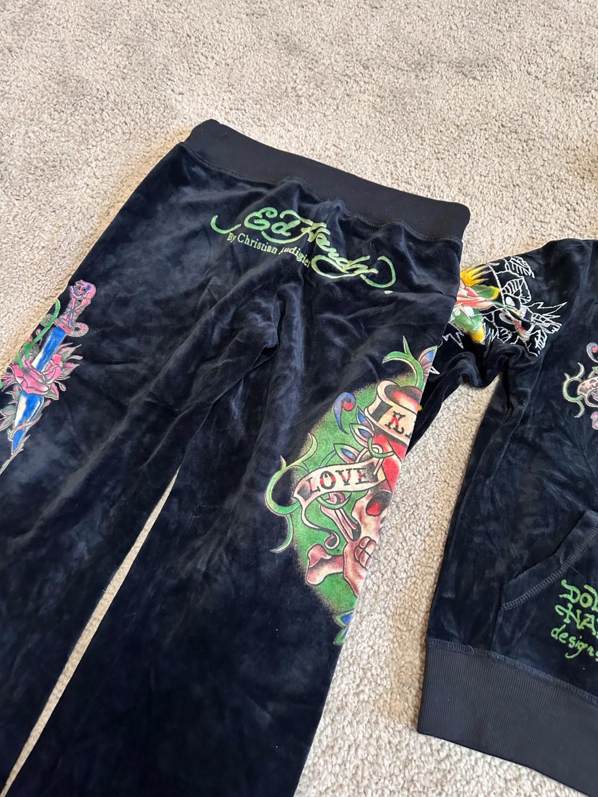 Ed Hardy Vintage Y2k Ed Hardy Tattoo Cropped Jacket pants Bundle Size L / US 10 / IT 46 - 4 Thumbnail