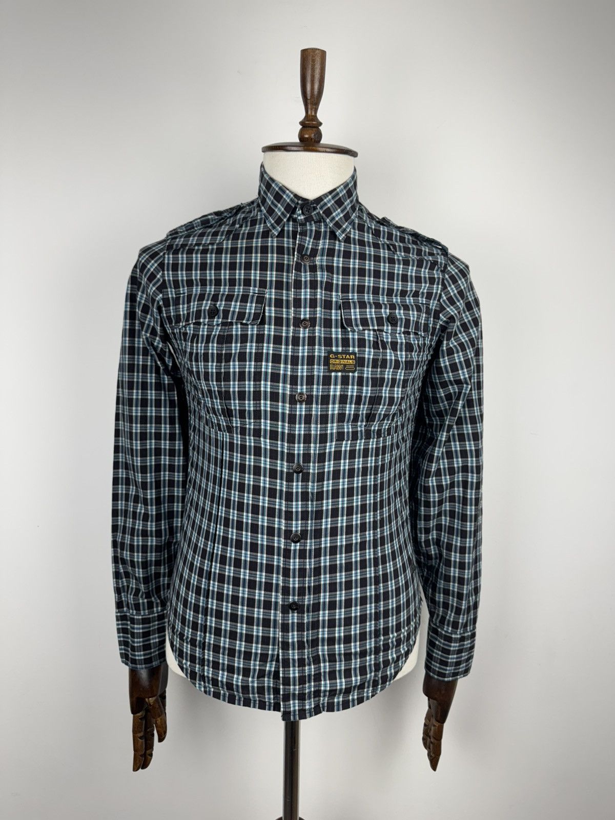 G-Star × Vintage Men’s Vintage G-Star Raw New Gould Check Long Sleeve Shirt Size US S / EU 44-46 / 1 - 2 Thumbnail