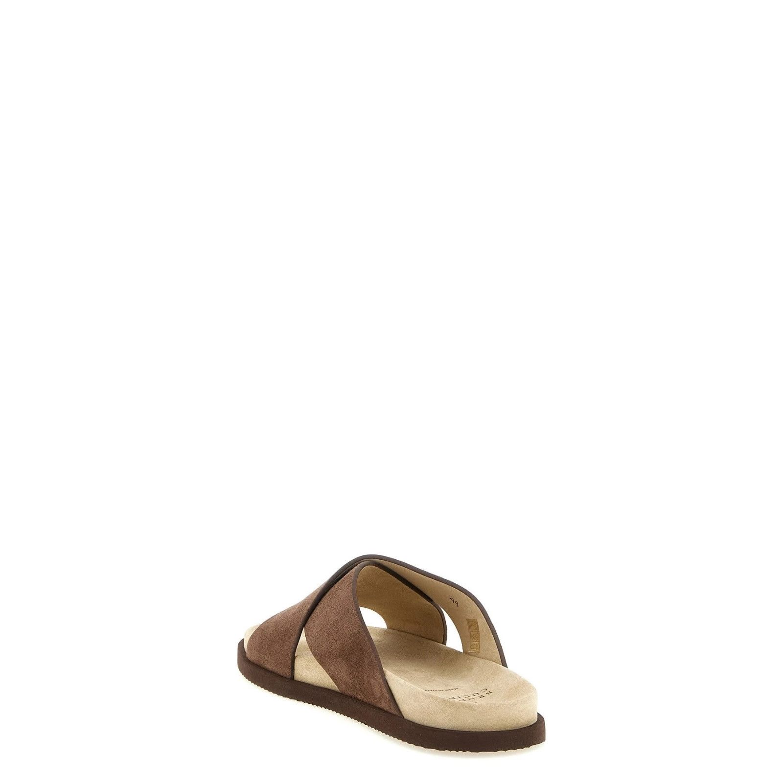 Brunello Cucinelli BRUNELLO CUCINELLI $900 Mud Suede crossover slides New & Aut Size US 10 / EU 43 - 3 Thumbnail