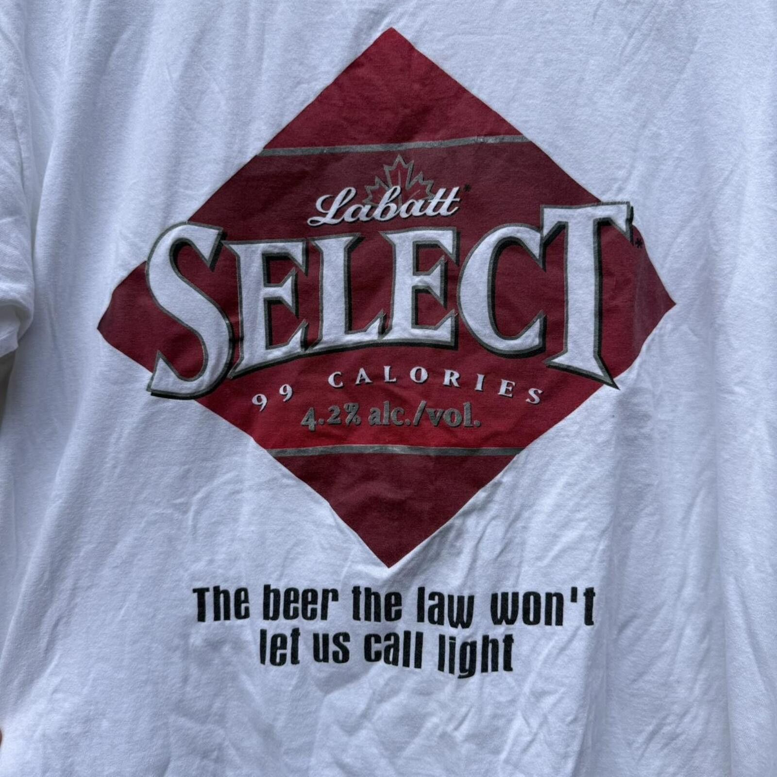 Hanes vintage labatt select light beer t shirt 90s cropped XL Size US XL / EU 56 / 4 - 3 Thumbnail