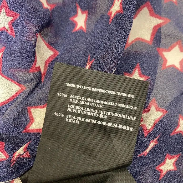 Hedi Slimane × Saint Laurent Paris F/W13 Blue Silk Star Button Up Shirt Size US L / EU 52-54 / 3 - 5 Thumbnail