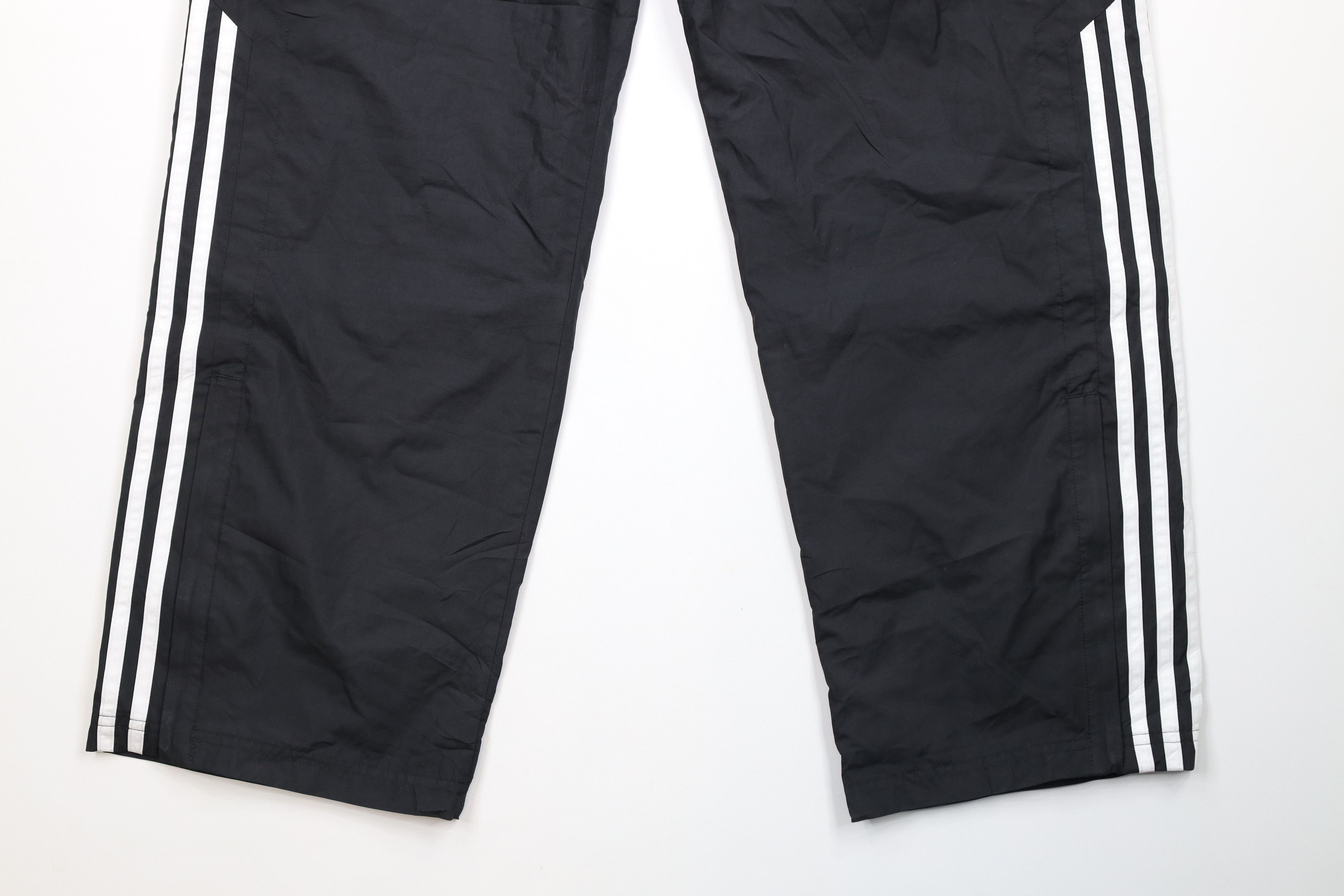Adidas × Vintage Vintage Adidas Spell Out Striped Lined Wide Leg Pants Black Size US 34 / EU 50 - 4 Thumbnail