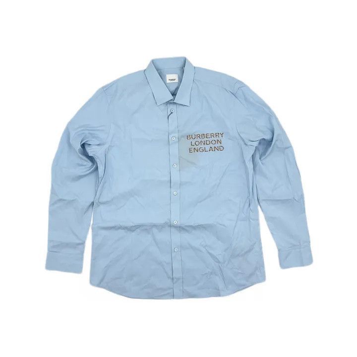 Burberry Burberry Burberry Logo Long Sleeve Shirt in Light Blue-250 Size US XL / EU 56 / 4 - 1 Thumbnail