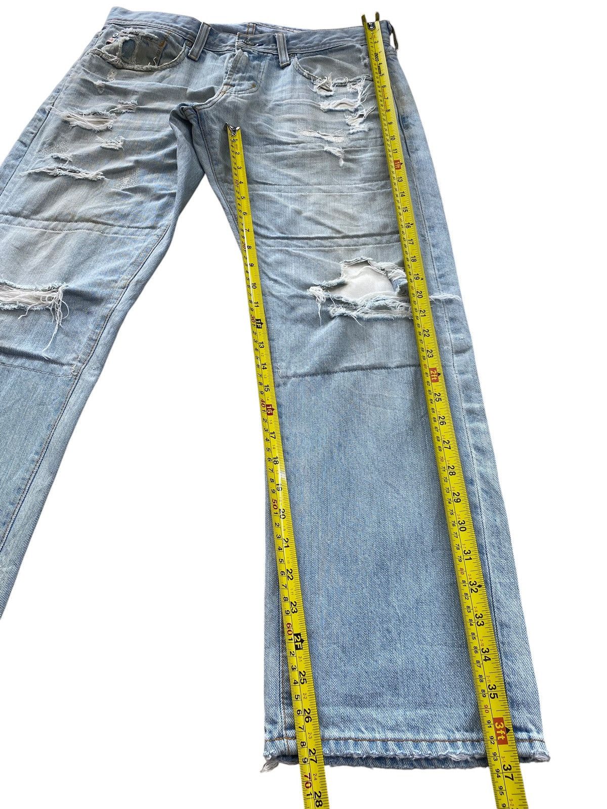 AG Adriano Goldschmied AG Adriano Goldschmies Ripped Distressed Style Straight Jean Size US 33 - 8 Thumbnail