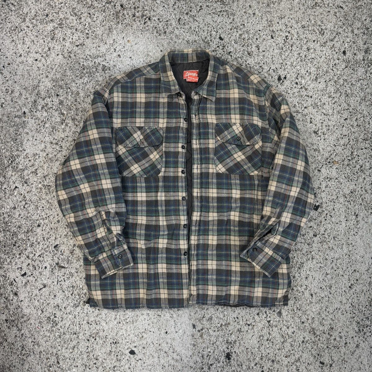 Thrashed Faded Plaid Flannel Jacket ERD Grunge Chrome