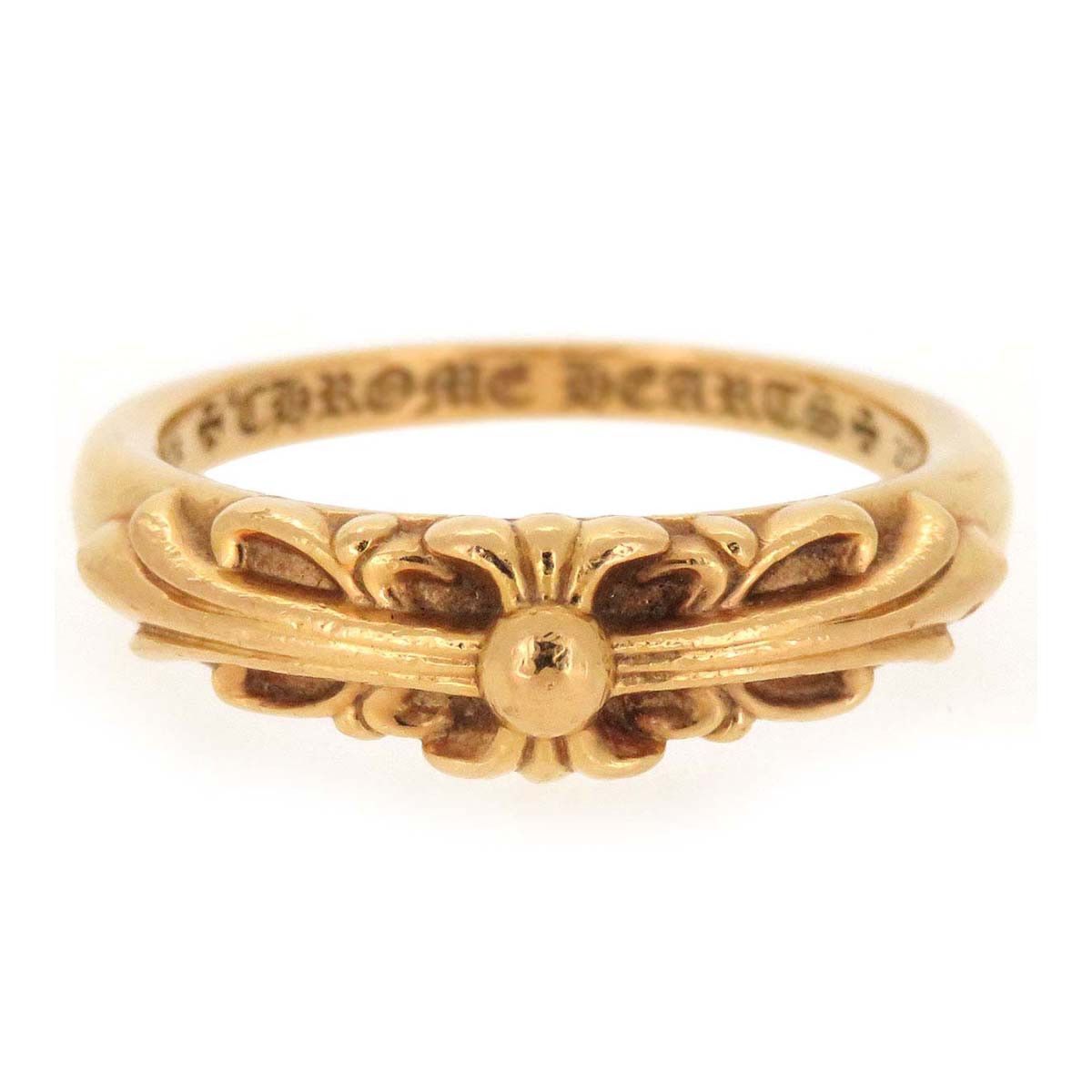 image of Chrome Hearts Floral Cross Ring - Size 10 in Silver, Men's