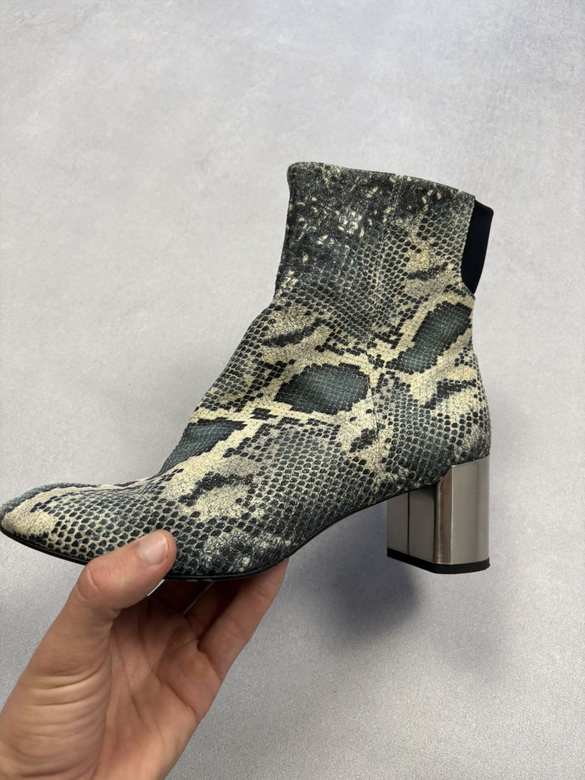 Designer Thierry Rabotin Python Print Leather Ankle Boots Women’s 38 Size US 8 / IT 38 - 16 Thumbnail