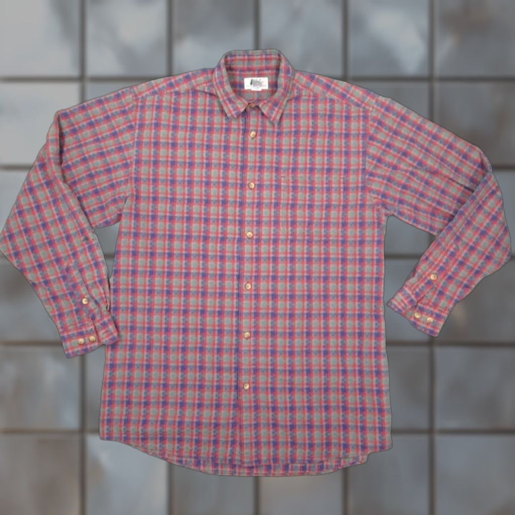 Vintage VINTAGE REI Men's Long Sleeve Button-Up Shirt Casual Workwear Outdoor 100% Cotton Red Check Large Tall Size US L / EU 52-54 / 3 - 1 Thumbnail