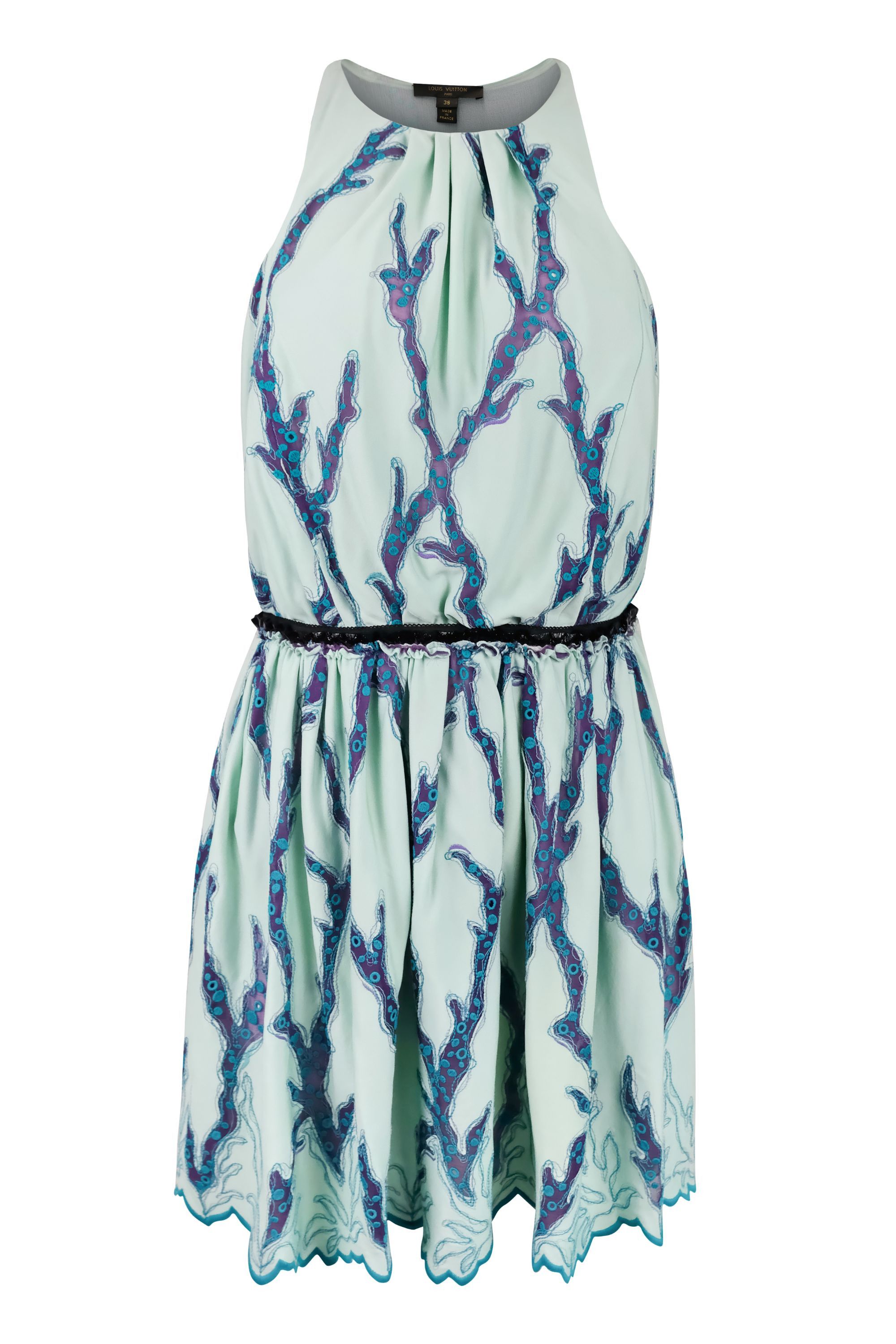 Louis Vuitton Louis Vuitton Resort 15 Seafoam Coral Embroidered Mini Dress Size S / US 4 / IT 40 - 1 Thumbnail