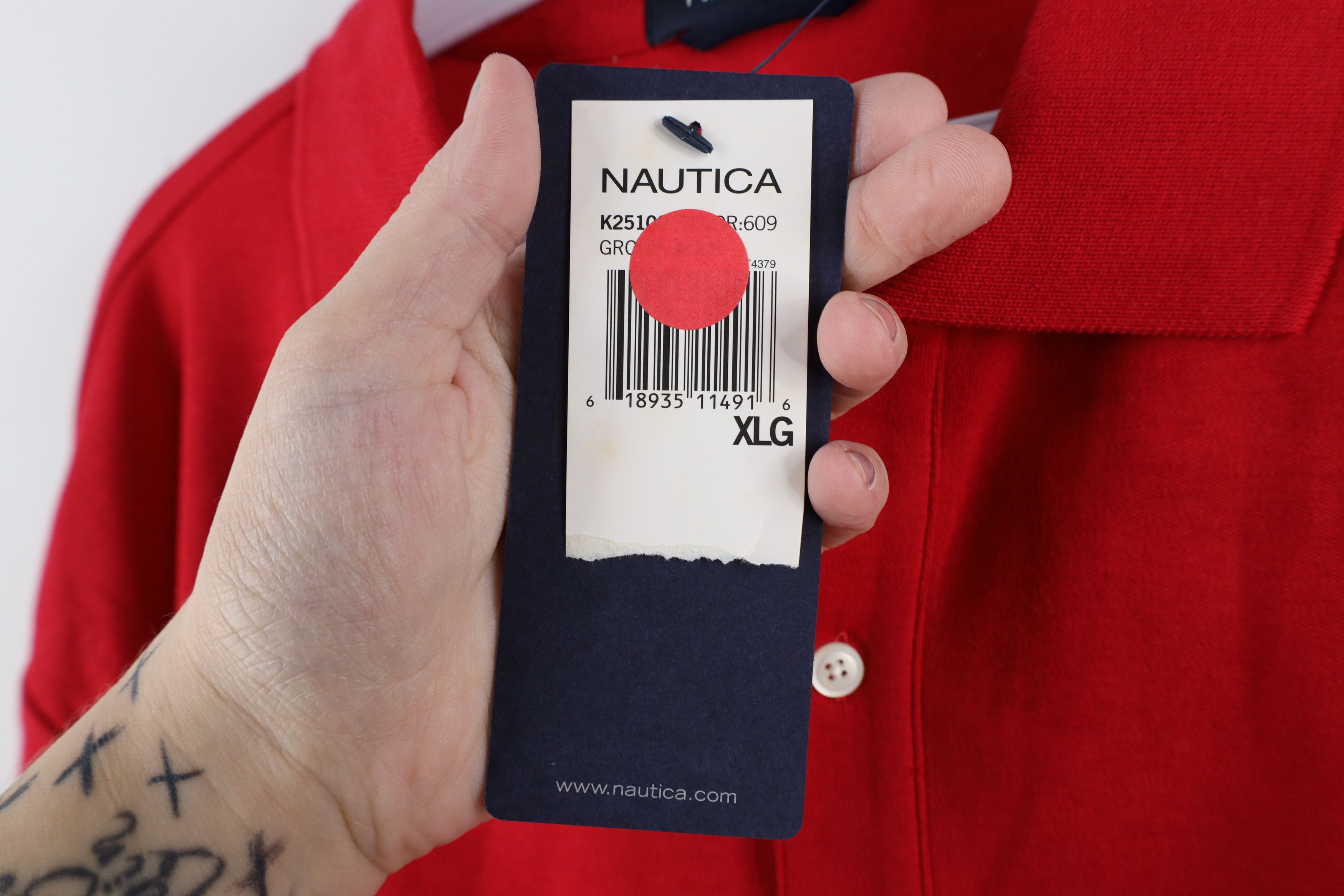 Nautica × Vintage Deadstock Vintage Nautica Sailing Collared Polo Shirt Red Size US XL / EU 56 / 4 - 6 Thumbnail