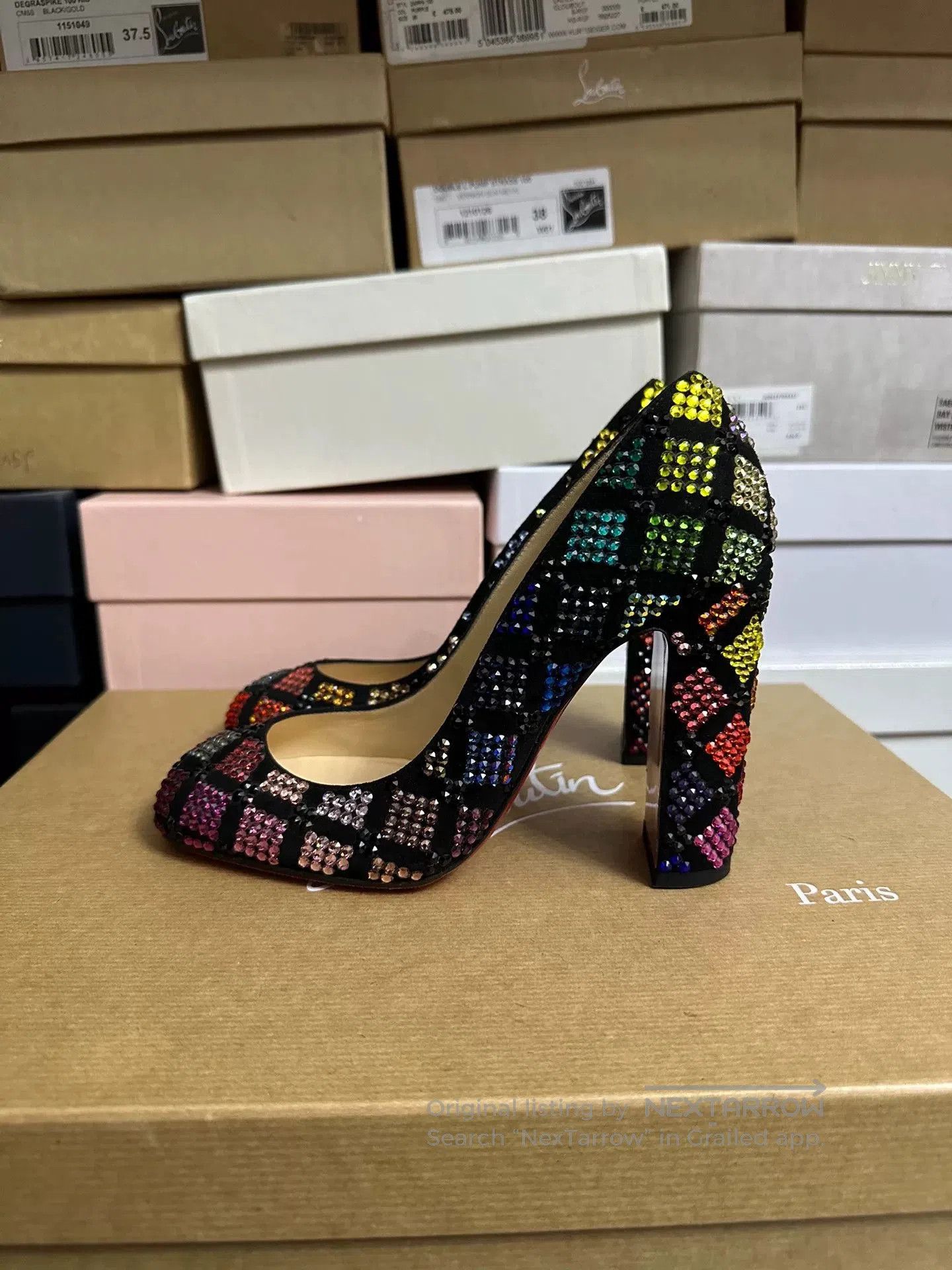 Christian Louboutin Christian Louboutin Crystal Embellished Heels. Size US 5 / IT 35 - 5 Thumbnail