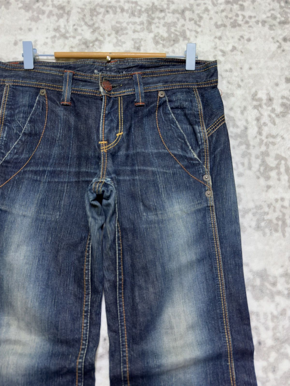 Edwin Vintage Edwin 503 Blue Trip Flared Denim Jeans Size US 31 - 5 Thumbnail