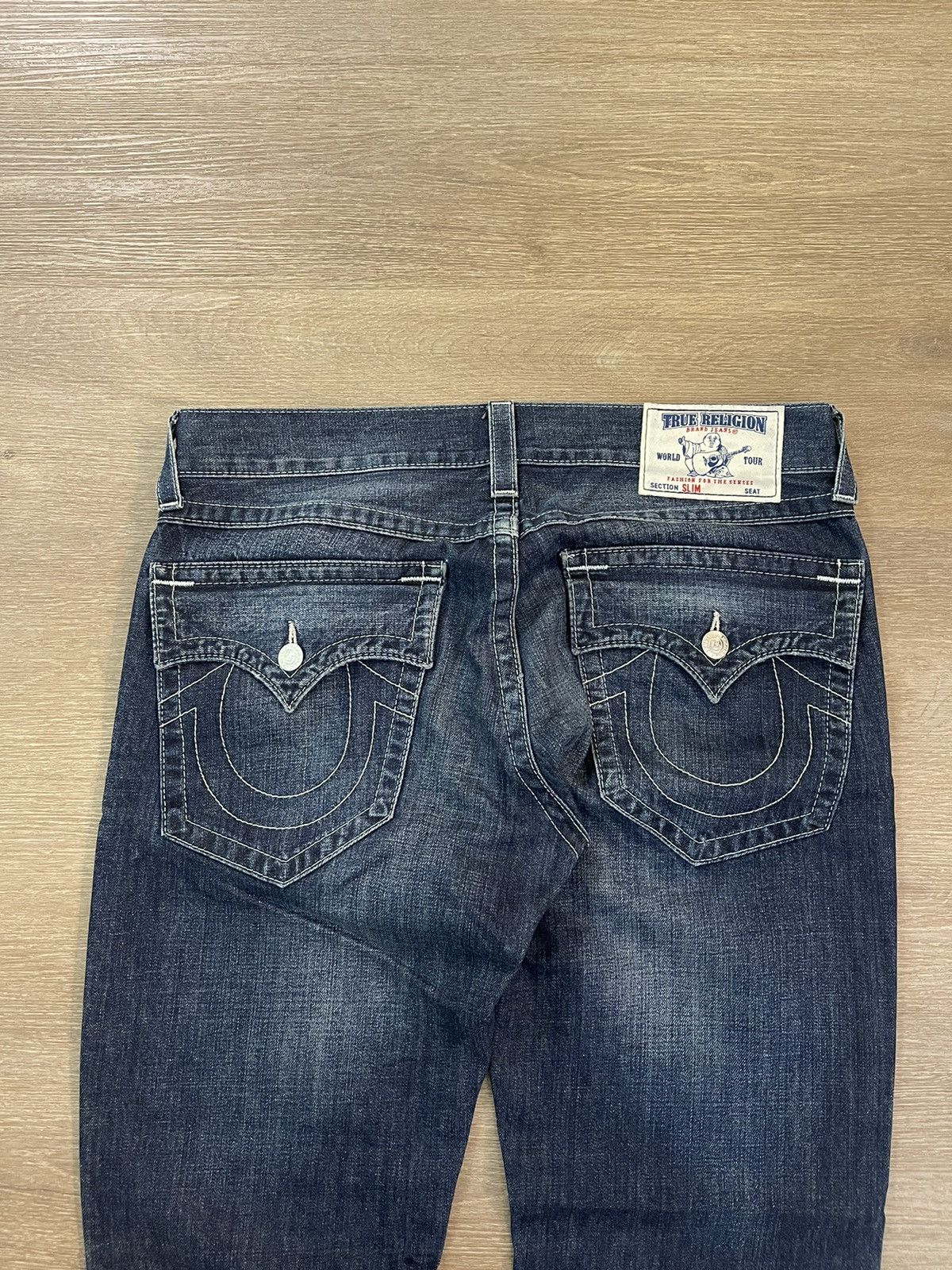 True Religion × Vintage VINTAGE TRUE RELIGION SLIM FIT THICK STITCH DENIM JEANS Size US 38 / EU 54 - 1 Thumbnail
