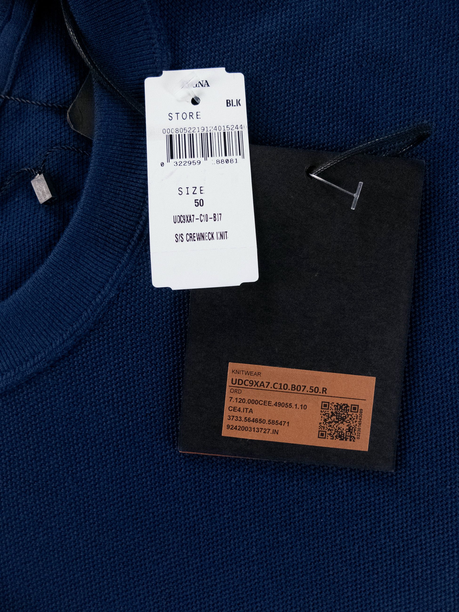 Ermenegildo Zegna ZEGNA blue knit classic cotton t-shirt Size 50 IT / Medium Size US M / EU 48-50 / 2 - 6 Thumbnail