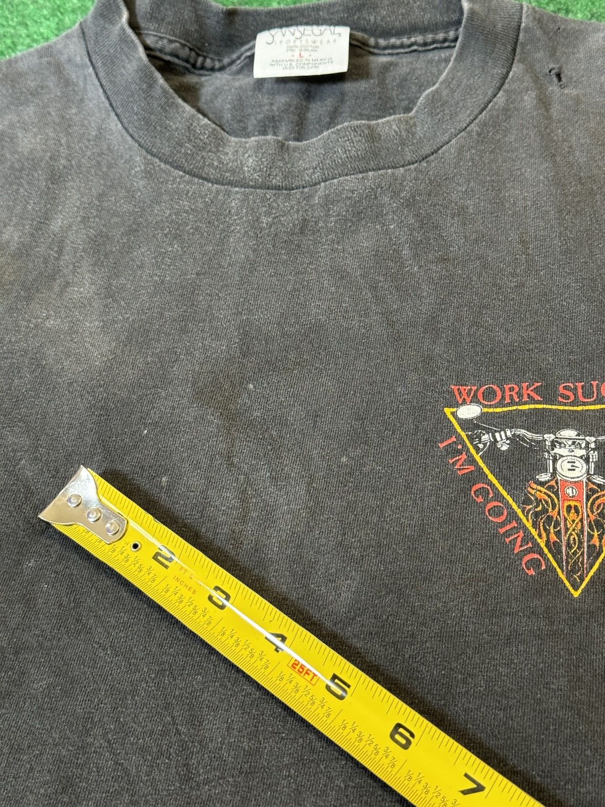 Harley Davidson × Vintage Vintage 90s Biker Work Sucks Going Riding 1999 Faded T Shirt Size US L / EU 52-54 / 3 - 11 Thumbnail