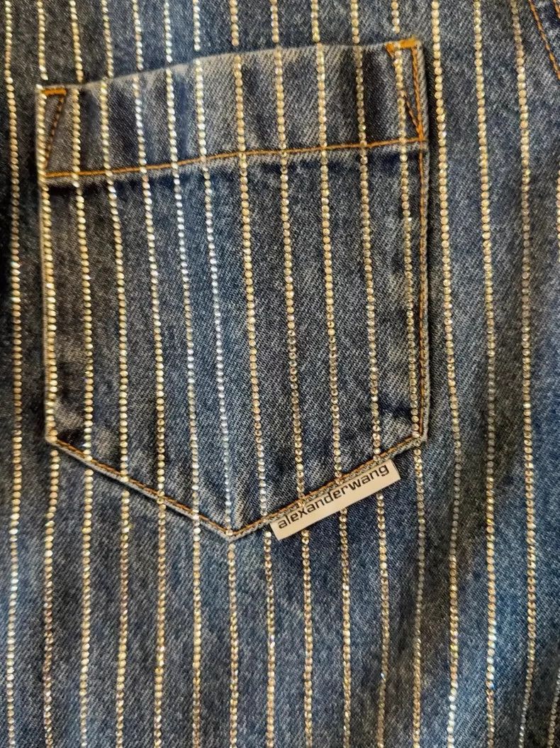 Alexander Wang Alexander Wang Denim Jacket with Diamonds- Size XS / US 0-2 / IT 36-38 - 5 Thumbnail