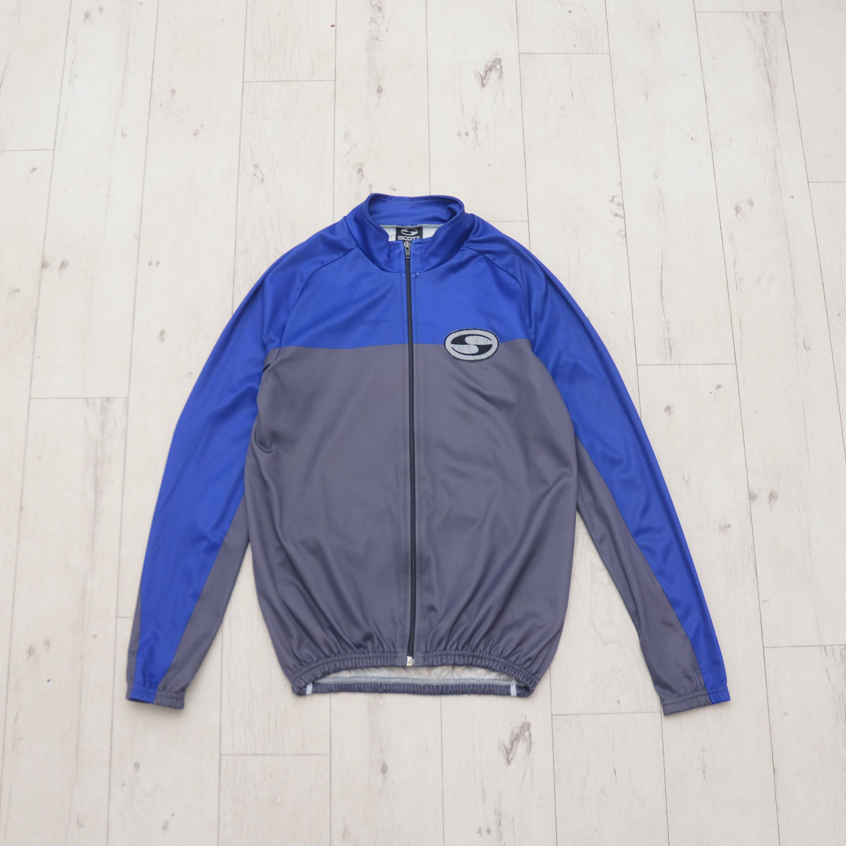 Bicycle × Schott SCOTT Cycling Jacket Men's M Blue Coolmax Vintage Jersey Size US M / EU 48-50 / 2 - 1 Thumbnail