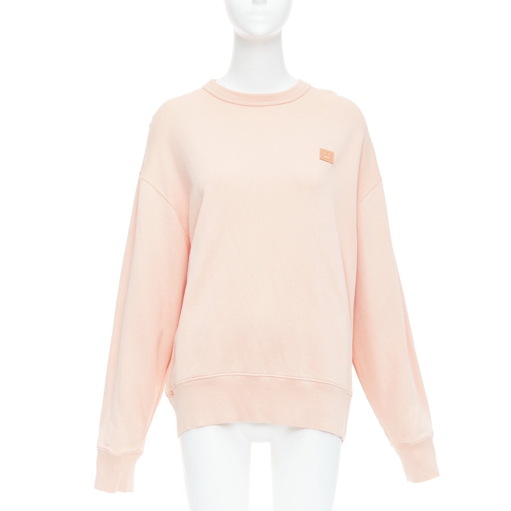 Acne Studios ACNE STUDIOS Fairah Face pink smiley square cotton pullover sweatshirt XS Size S / US 4 / IT 40 - 1 Thumbnail