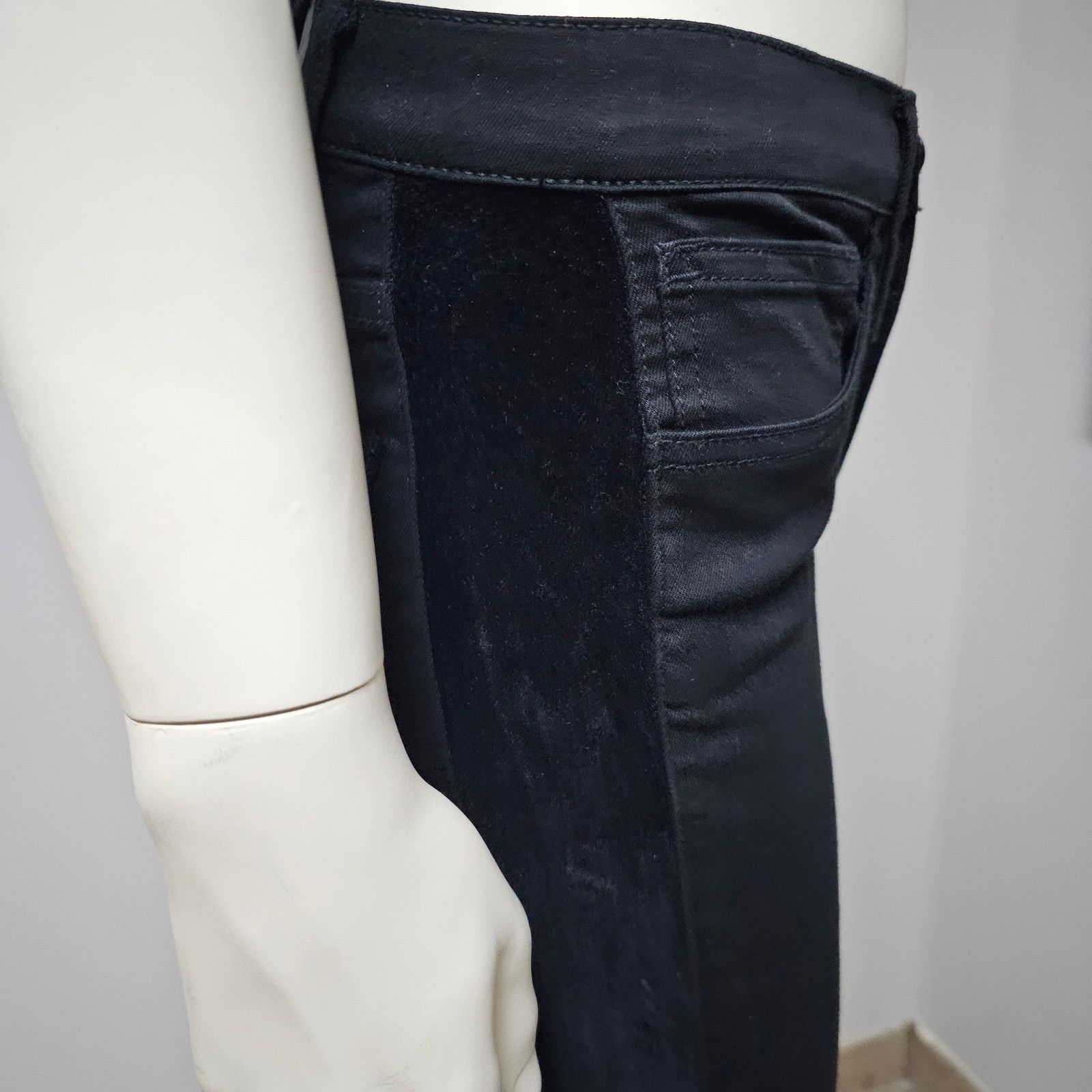 Madewell Madewell Mid-Rise Skinny Black Jeans Velvet Side Stripes 26 Size 26" / US 2 / IT 38 - 4 Thumbnail
