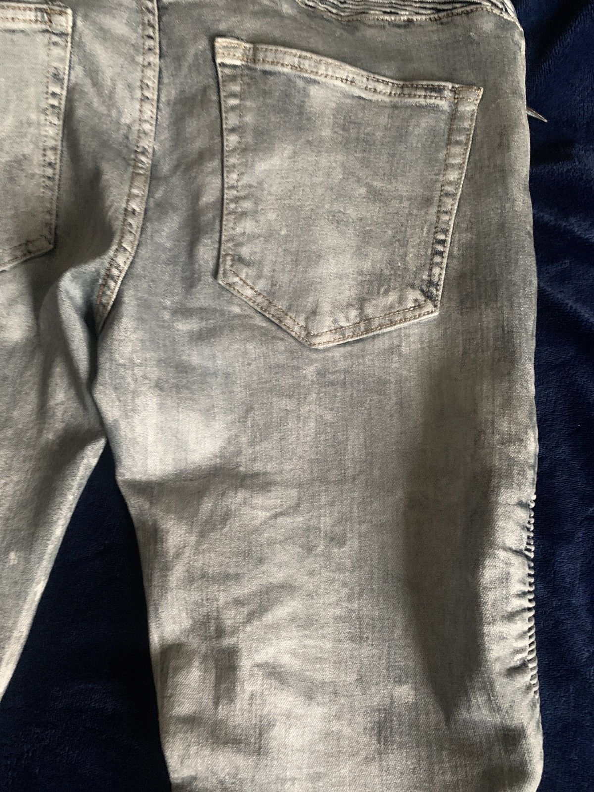 Other Custom Silver Biker Jeans Balmain Like 2000s Fashion Swag Size US 34 / EU 50 - 20 Thumbnail