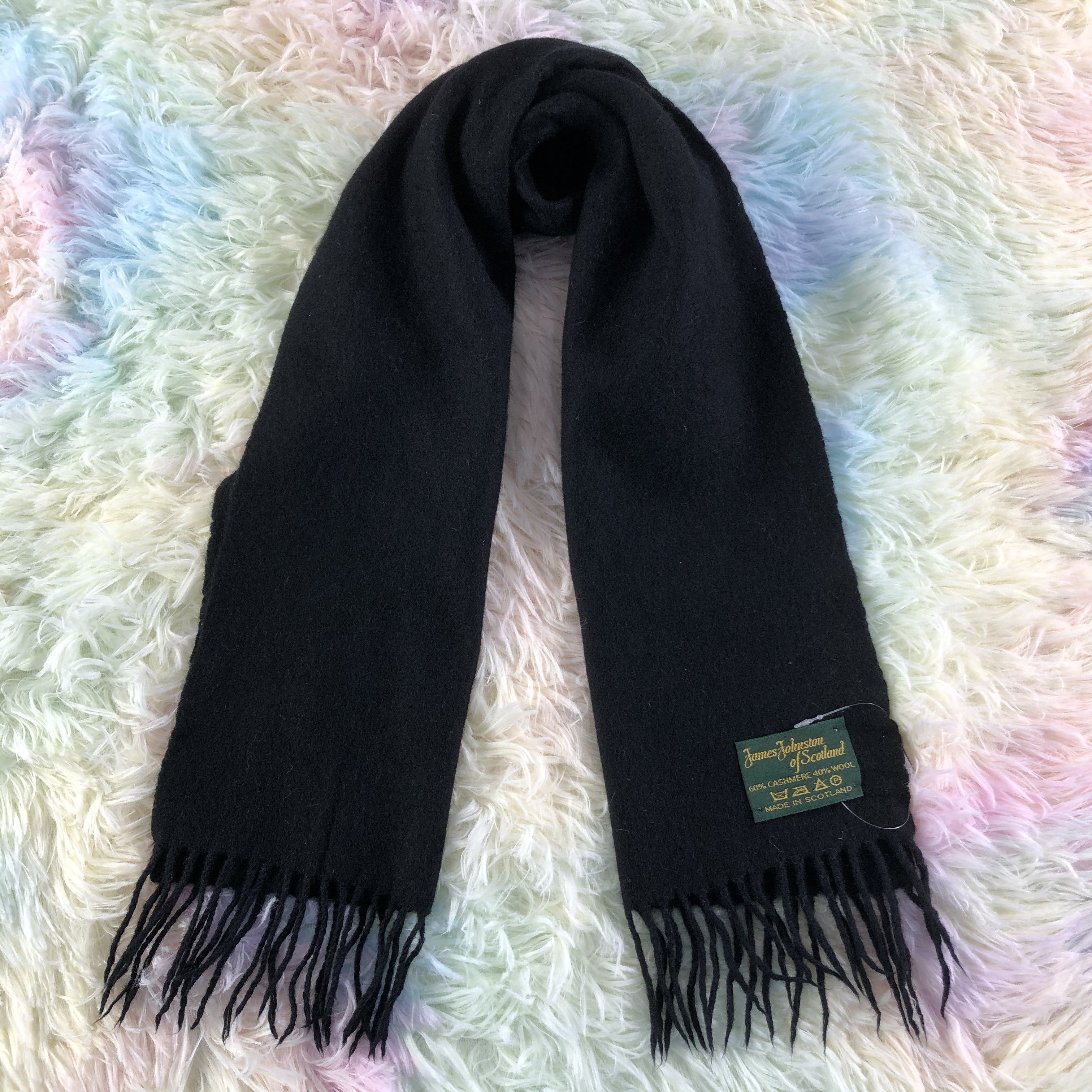 Vintage James Johnston Of Scotland Scarf / Muffler / Neckwear -KM233 Size ONE SIZE - 1 Thumbnail