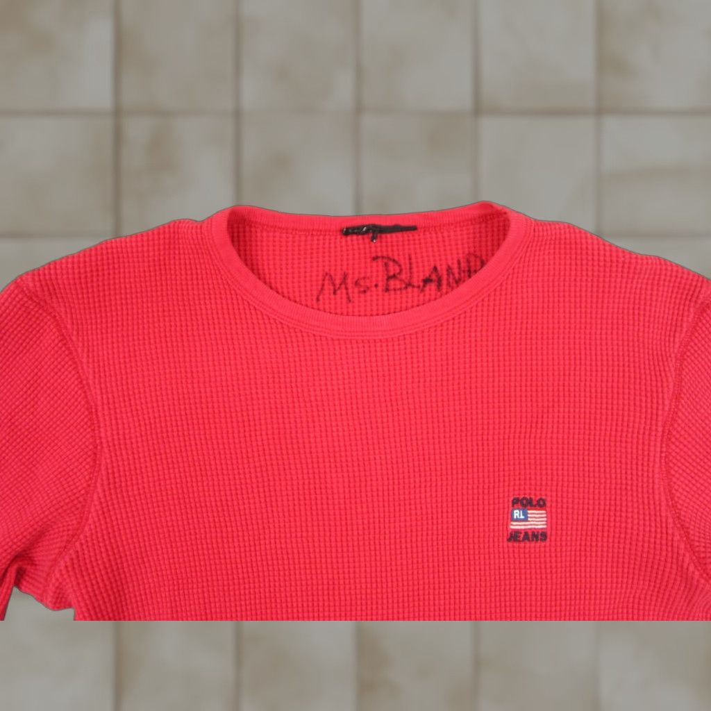 Polo Ralph Lauren VINTAGE Ralph Lauren Polo Jeans Thermal Shirt Mens S Red Knit 90s Polo Jeans Shirts Size US S / EU 44-46 / 1 - 1 Thumbnail