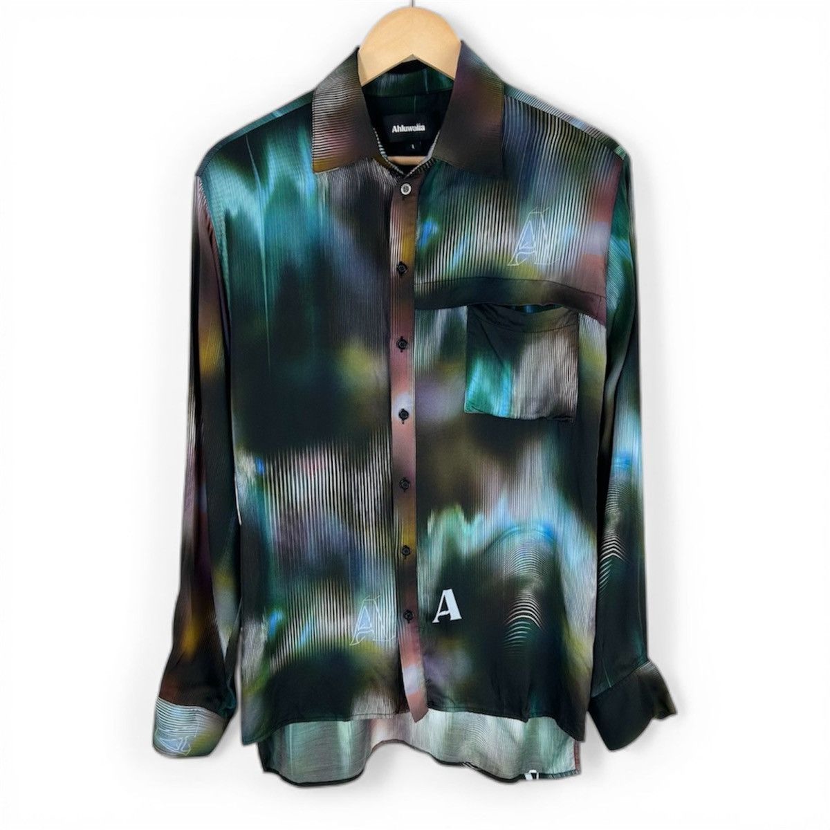 Ahluwalia Ahluwalia Buki Shirt Button Down Satin Blue Electric AW23 Size US L / EU 52-54 / 3 - 1 Thumbnail