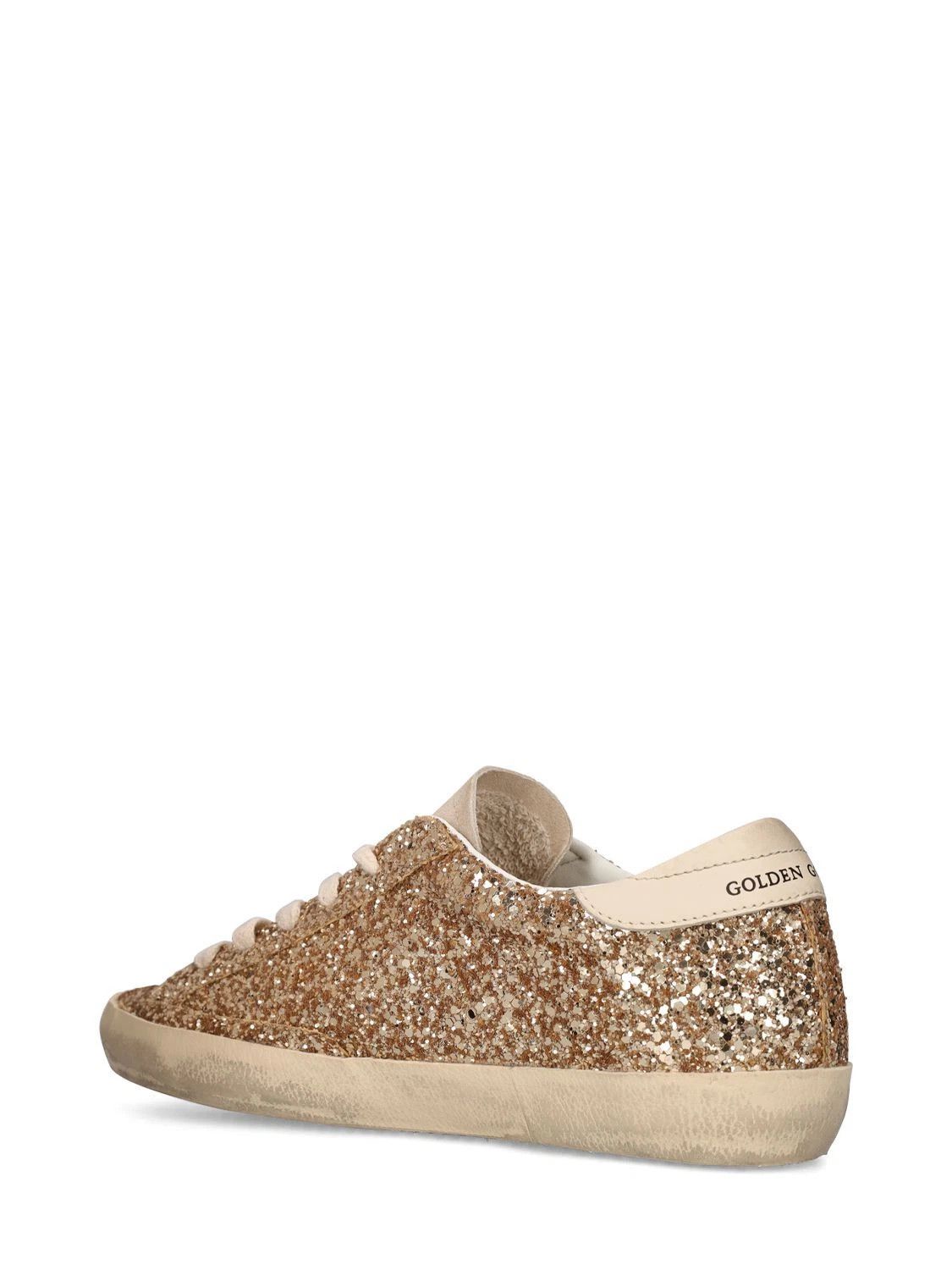 GOLDEN GOOSE Super-Star Women's Gold Glittered Sneakers