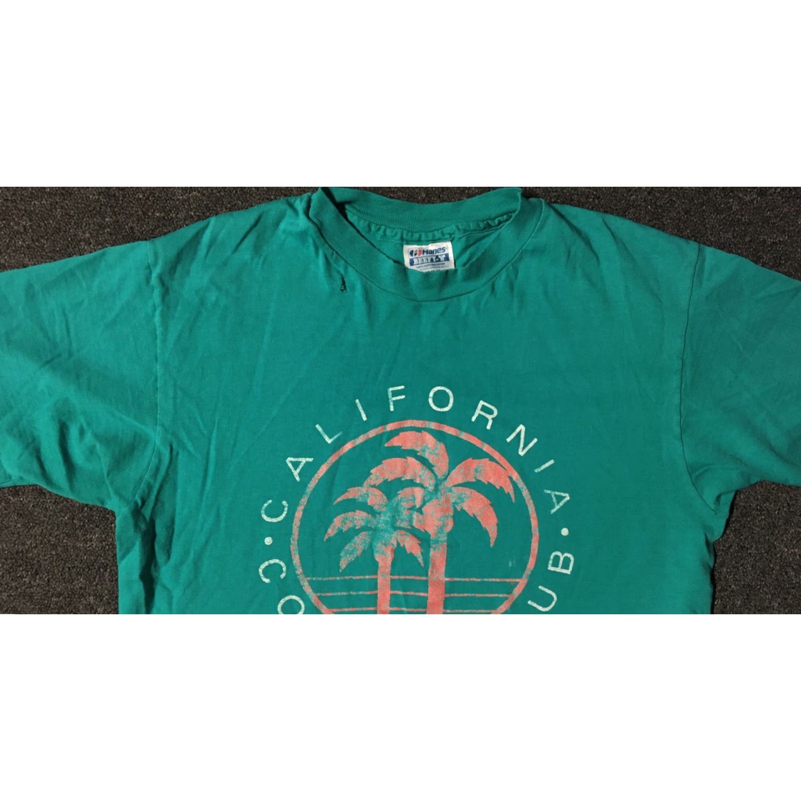 Vintage VINTAGE California Coast Club Faded Distress Shirt L Surf Skate Beach Grunge OP Shirt Mens Green 80s California Surf 90s Grunge Ocean Beach USA Size US L / EU 52-54 / 3 - 5 Thumbnail