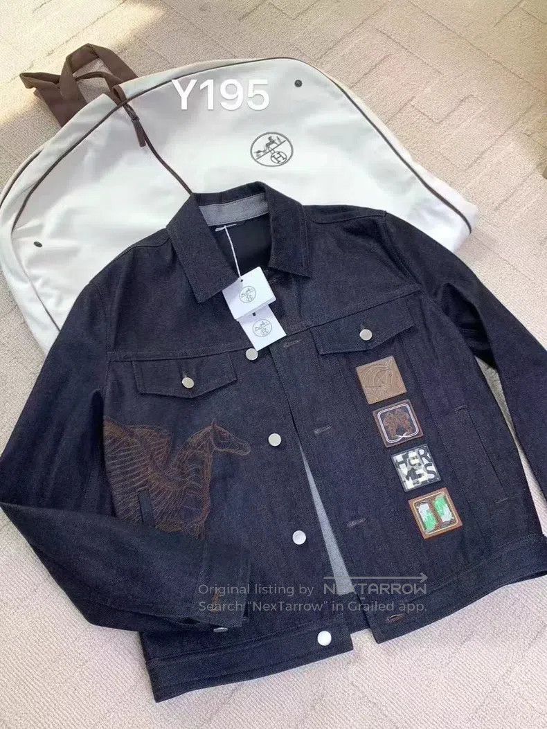 Hermes 23 Spring/Summer Flying Spur Embroidered Denim Jack
