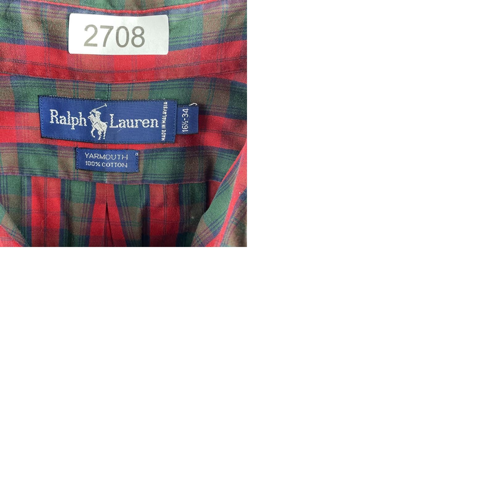 Polo Ralph Lauren VINTAGE Polo Ralph Lauren Shirt Mens 16 1/2 - 34 Red Button-Down Yarmouth Plaid Size US L / EU 52-54 / 3 - 11 Thumbnail