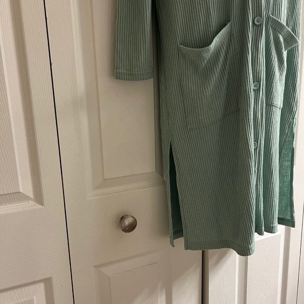 Forever 21 Forever 21 Light Green Long Cardigan Size L / US 10 / IT 46 - 4 Thumbnail