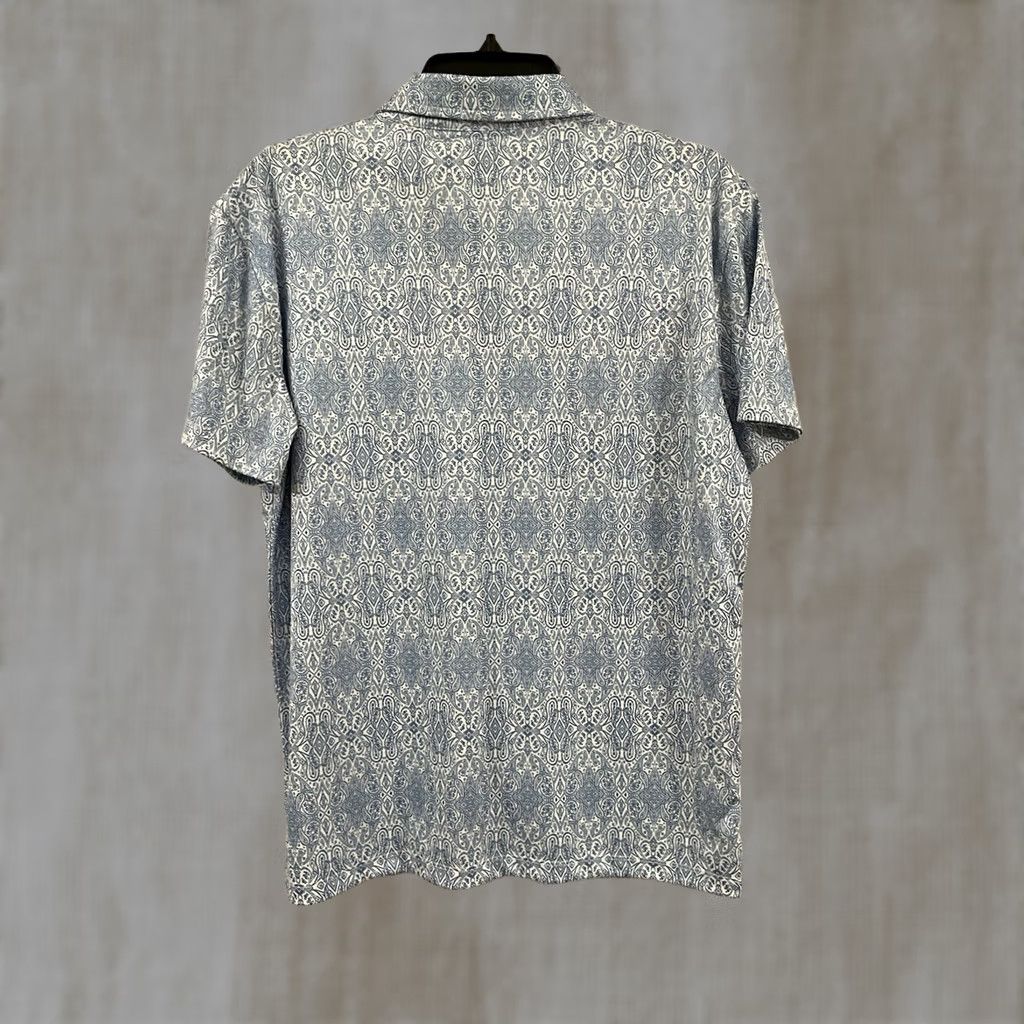 Cremieux Cremieux Premium Denim Button-Down Shirt M Men Blue Paisley Short Sleeve Size US M / EU 48-50 / 2 - 1 Thumbnail