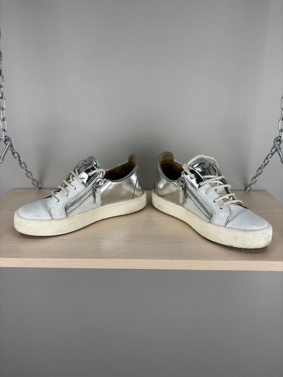 Designer × Giuseppe Zanotti Womens sneakers Giuseppe Zanotti Size 36 Color White/Gray Size US 6 / IT 36 - 5 Thumbnail