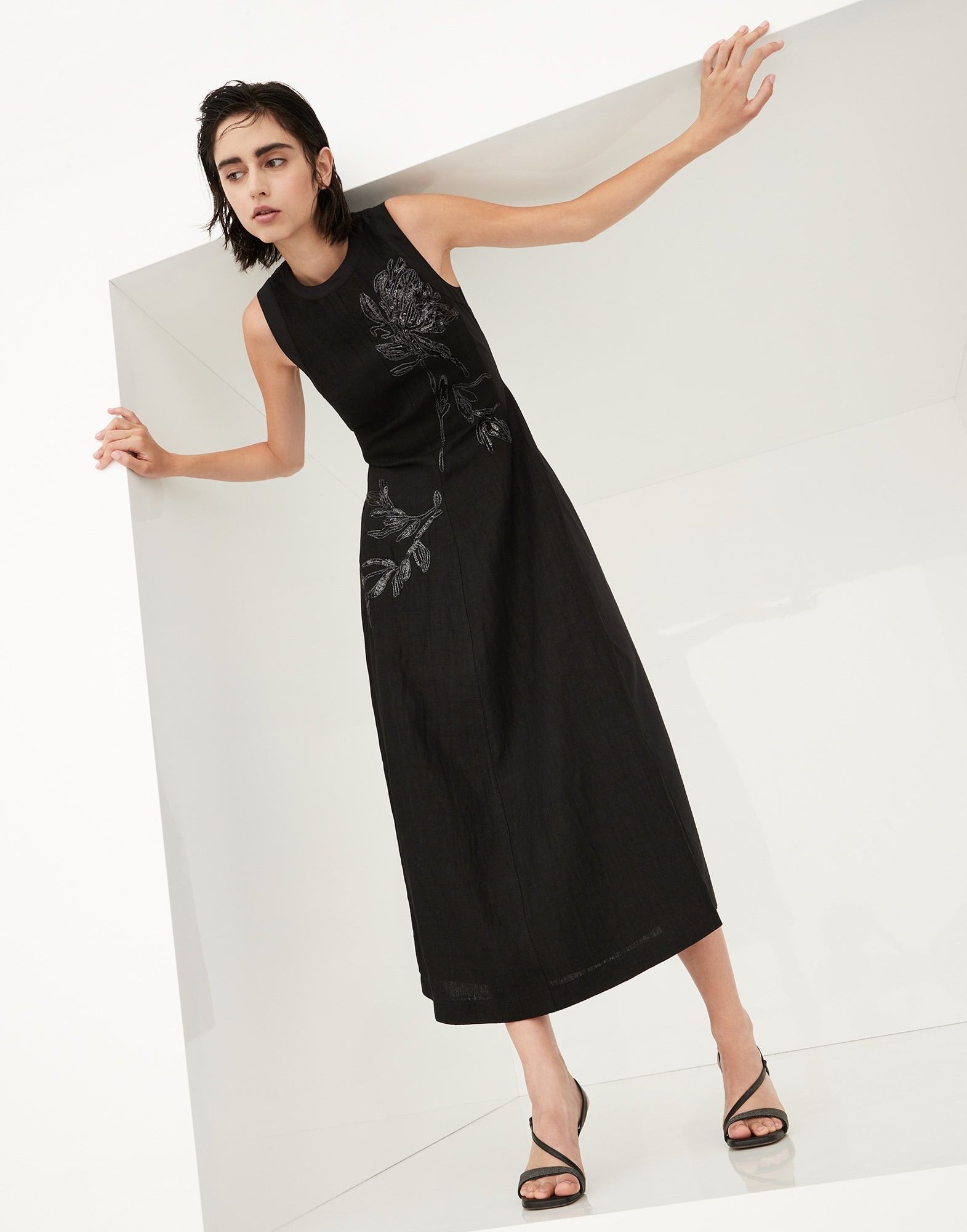 Brunello Cucinelli o1w1db10825 Dress in Black Size M / US 6-8 / IT 42-44 - 4 Thumbnail