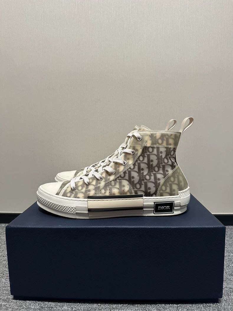 Dior Dior B23 Oblique High Top Sneakers in Black White Size US 10 / EU 43 - 1 Thumbnail