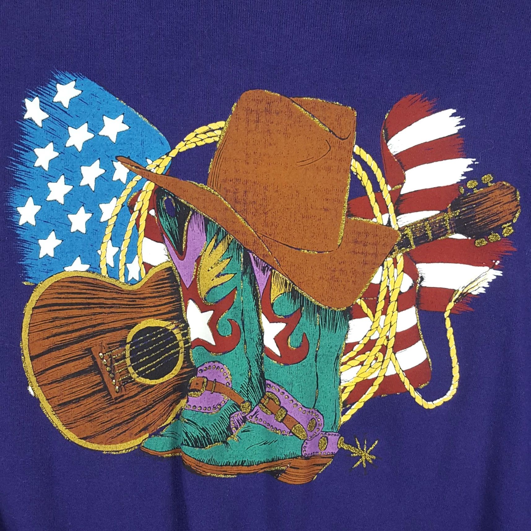 Jerzees VINTAGE Jerzees Sweatshirt 90s Western Cowboy XL Purple Crewneck Pullover Men's Size US XL / EU 56 / 4 - 3 Thumbnail