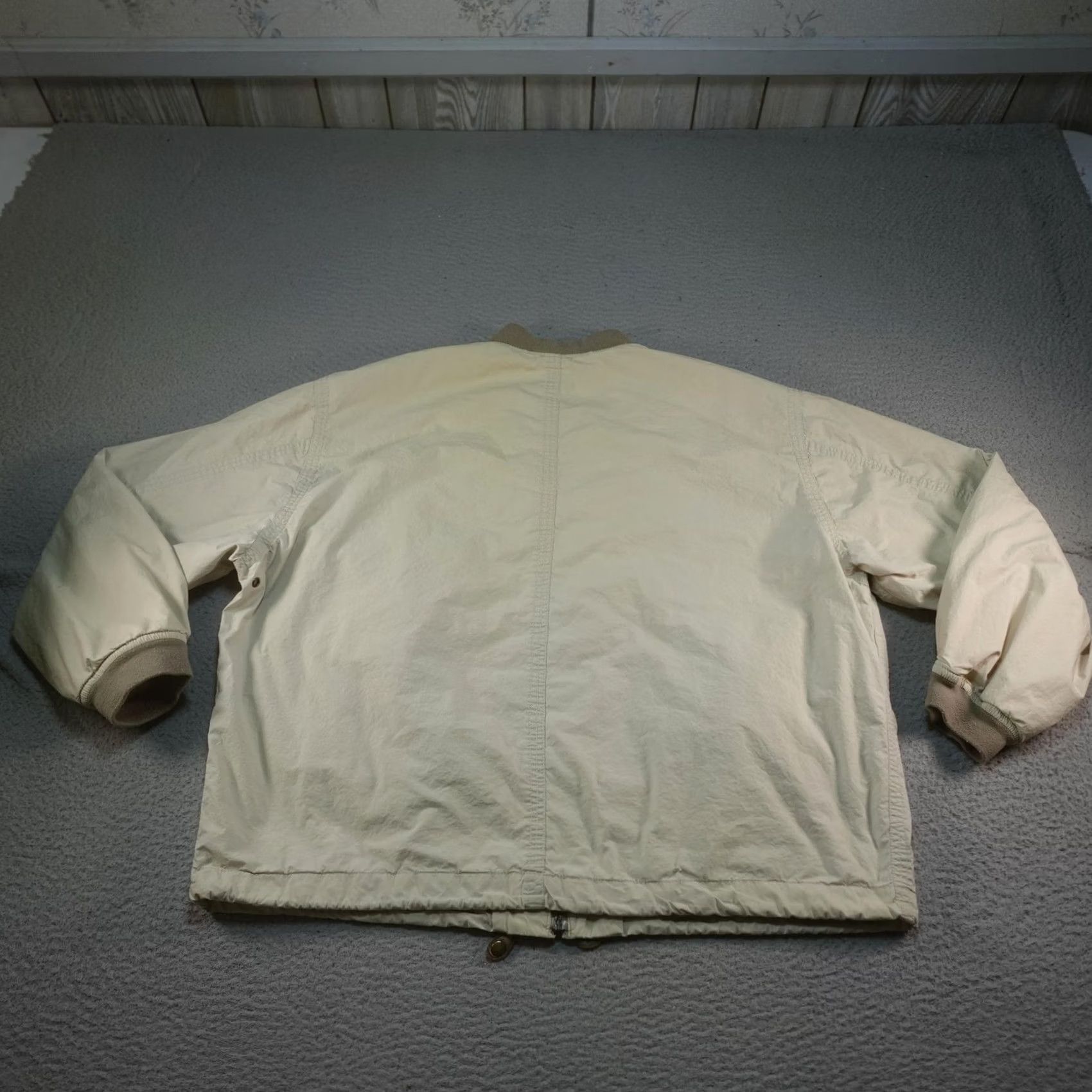 Gap VINTAGE Gap Bomber Jacket Mens Large Beige Lightweight 90s Sailing Nautical Navy Blue? Size US L / EU 52-54 / 3 - 4 Thumbnail