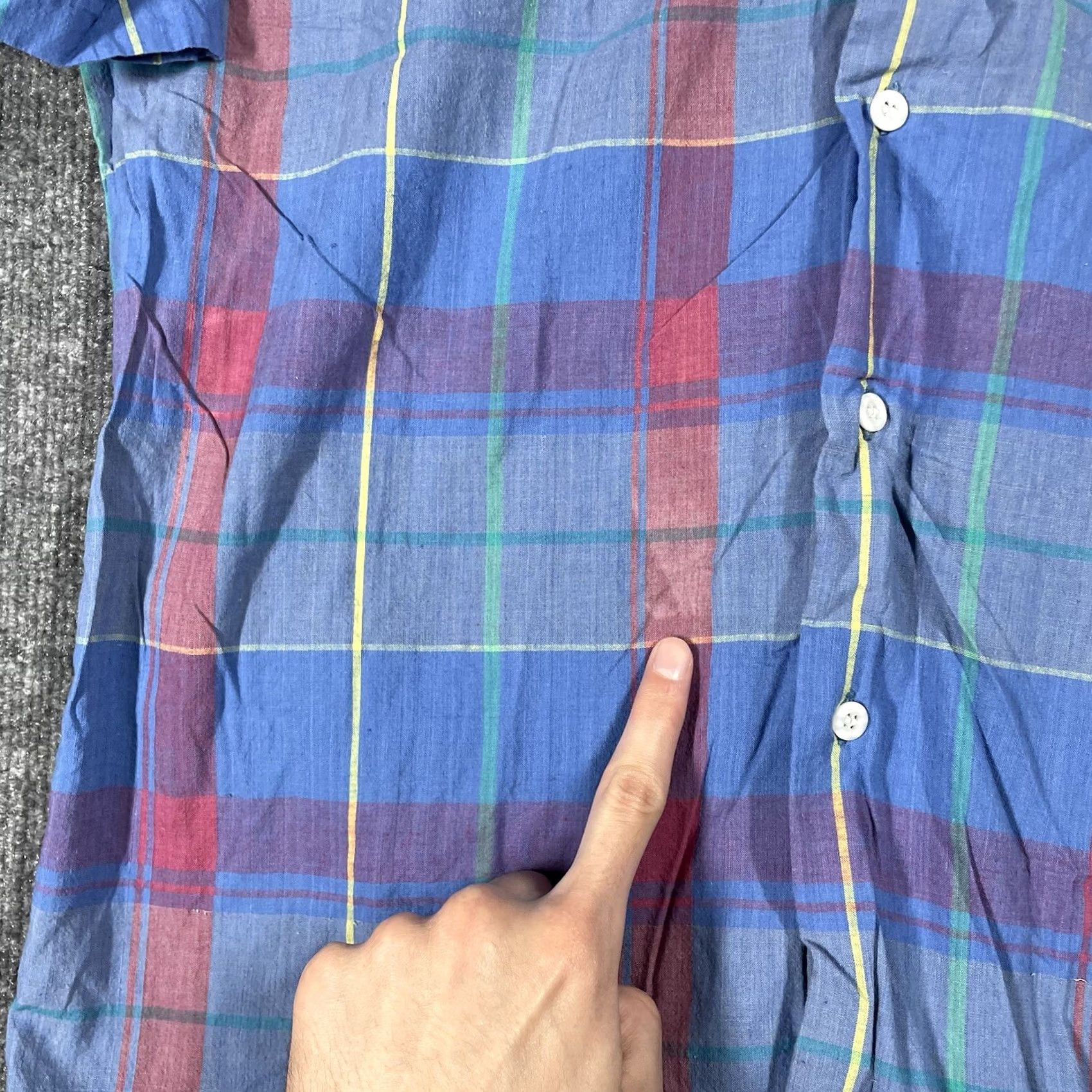 Jos. A. Bank VINTAGE Jos. A Bank Shirt Men Size Medium Loop Collar Plaid 60s 70s India Size US M / EU 48-50 / 2 - 4 Thumbnail