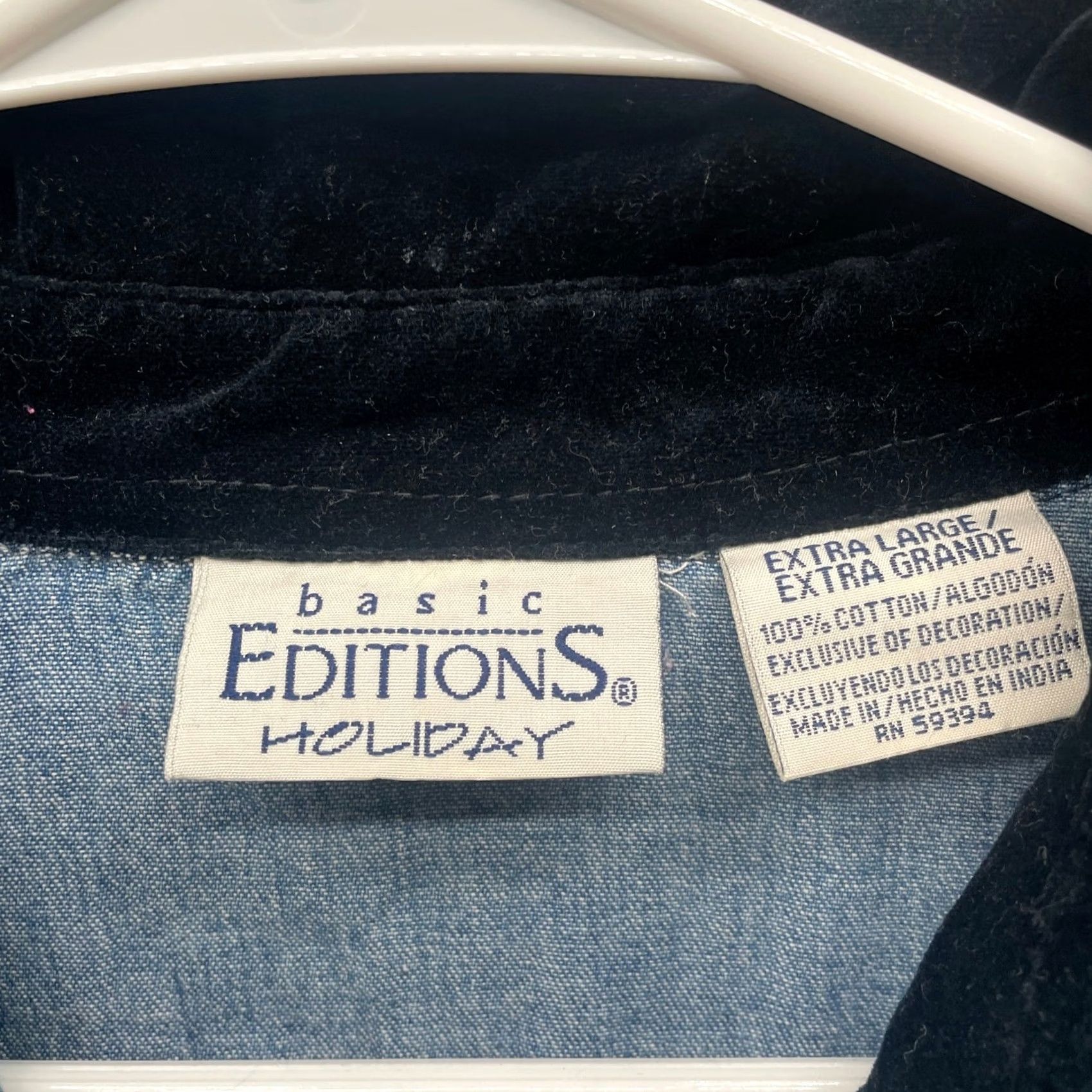 Basic Editions VINTAGE Basic Editions Holiday Christmas Embroidered Denim Shirt Jacket Womens XL Size XL / US 12-14 / IT 48-50 - 5 Thumbnail