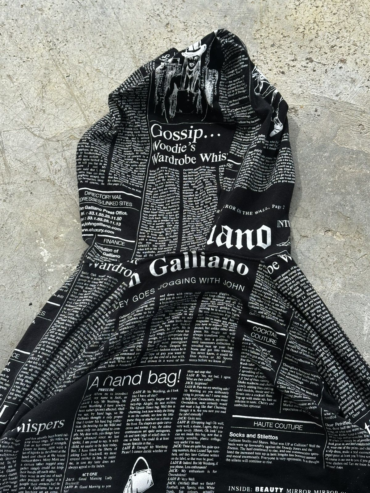 John Galliano John Galliano Gazette Newspaper Hoodie Size US S / EU 44-46 / 1 - 14 Thumbnail