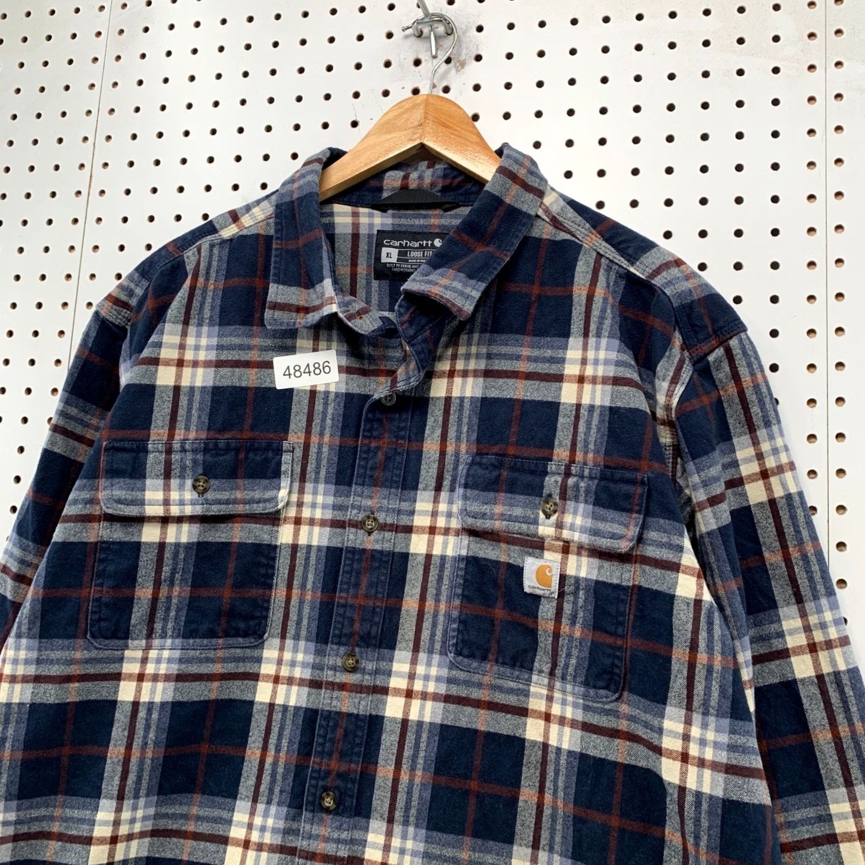 Carhartt Carhartt Shirt Mens XL Blue Plaid Loose Fit Long Sleeve Workwear Flannel Size US XL / EU 56 / 4 - 6 Thumbnail